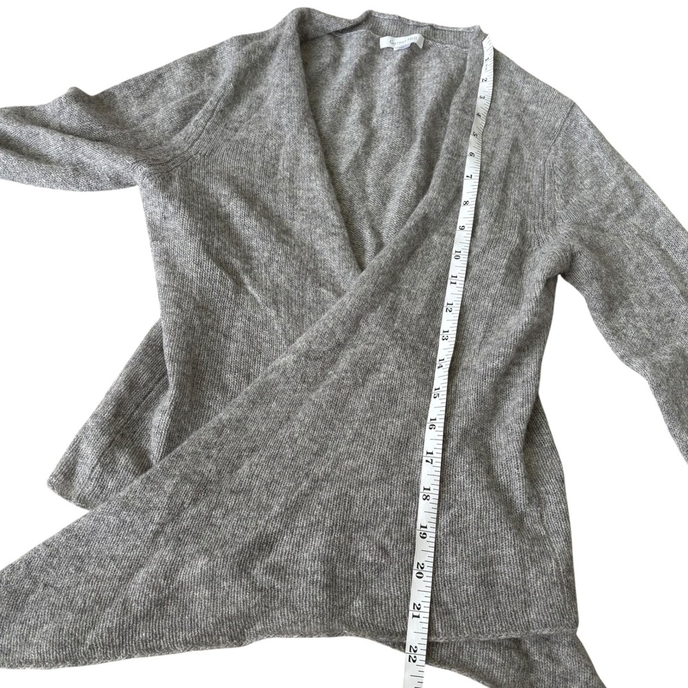 Garnet Hill 100% Cashmere Tie Front Shrug Sweater Gray Cropped Bolero S - Picture 5 of 7